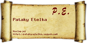 Pataky Etelka névjegykártya